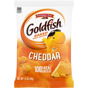 Pepperidge Farm Goldfish Baked Snack Crackers, Cheddar Cheese, 1.5 Ounces, Pack of 72