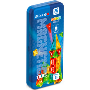 Gems Magnetic Mini Tiles Construction Travel Set, 26 Pieces