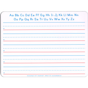 Handwriting Whiteboard, 2-Sided, Ruled/Plain, 1" x 1/2" x 1/2" Ruled, 9" x 12", 10 Boards