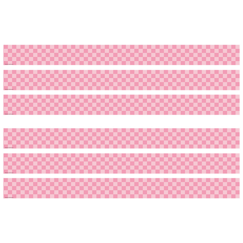 Cool for School Pink Checkers Straight Border Trim, 35 Feet Per Pack, 6 Packs
