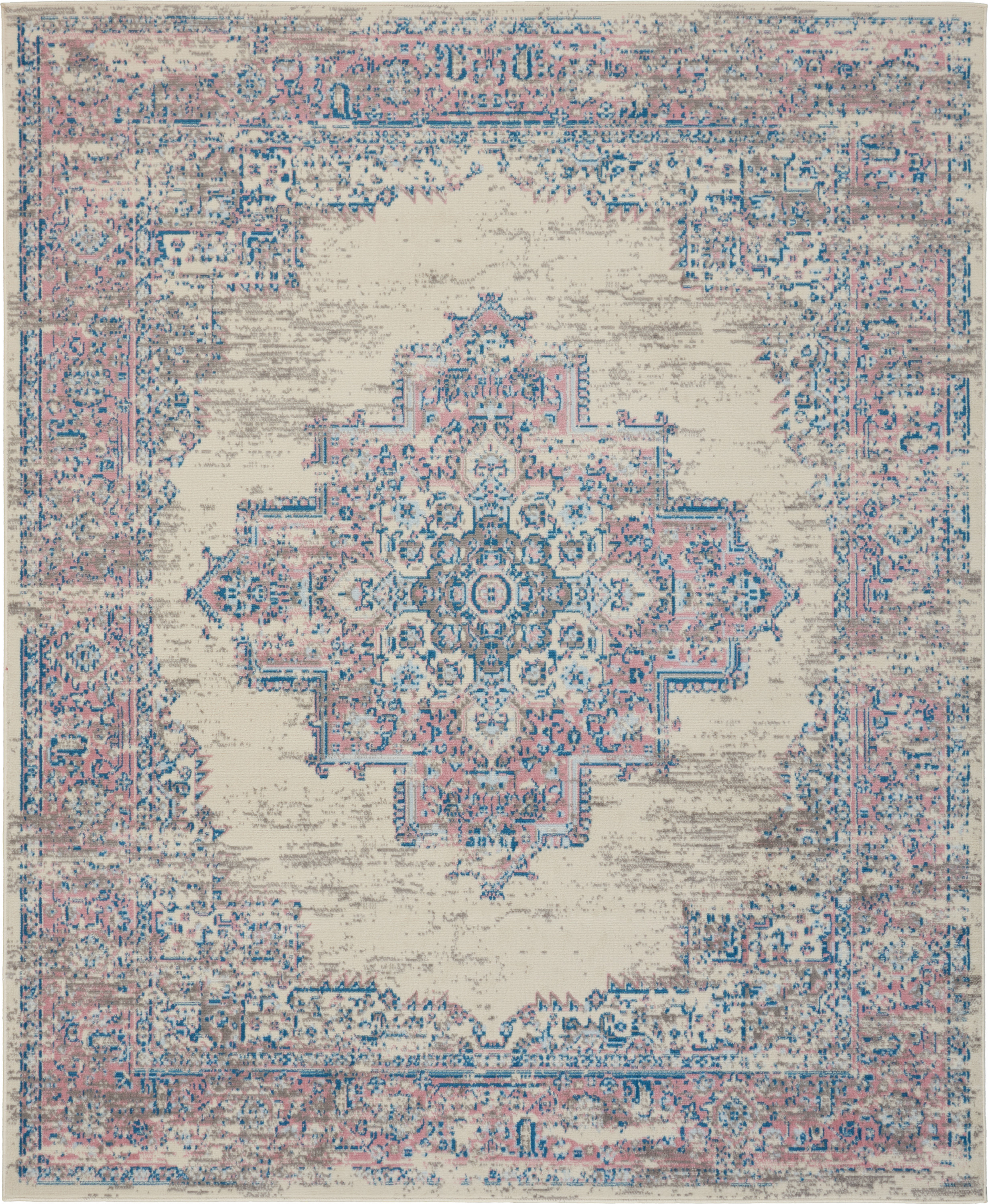 Nourison Grafix 7' x 10' Ivory Pink Vintage Indoor Rug
