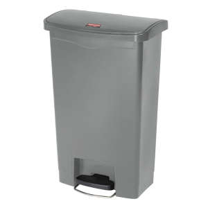Rubbermaid Commercial, Streamline®, Step-On, 13 gal, Resin, Gray, Rectangle, Receptacle