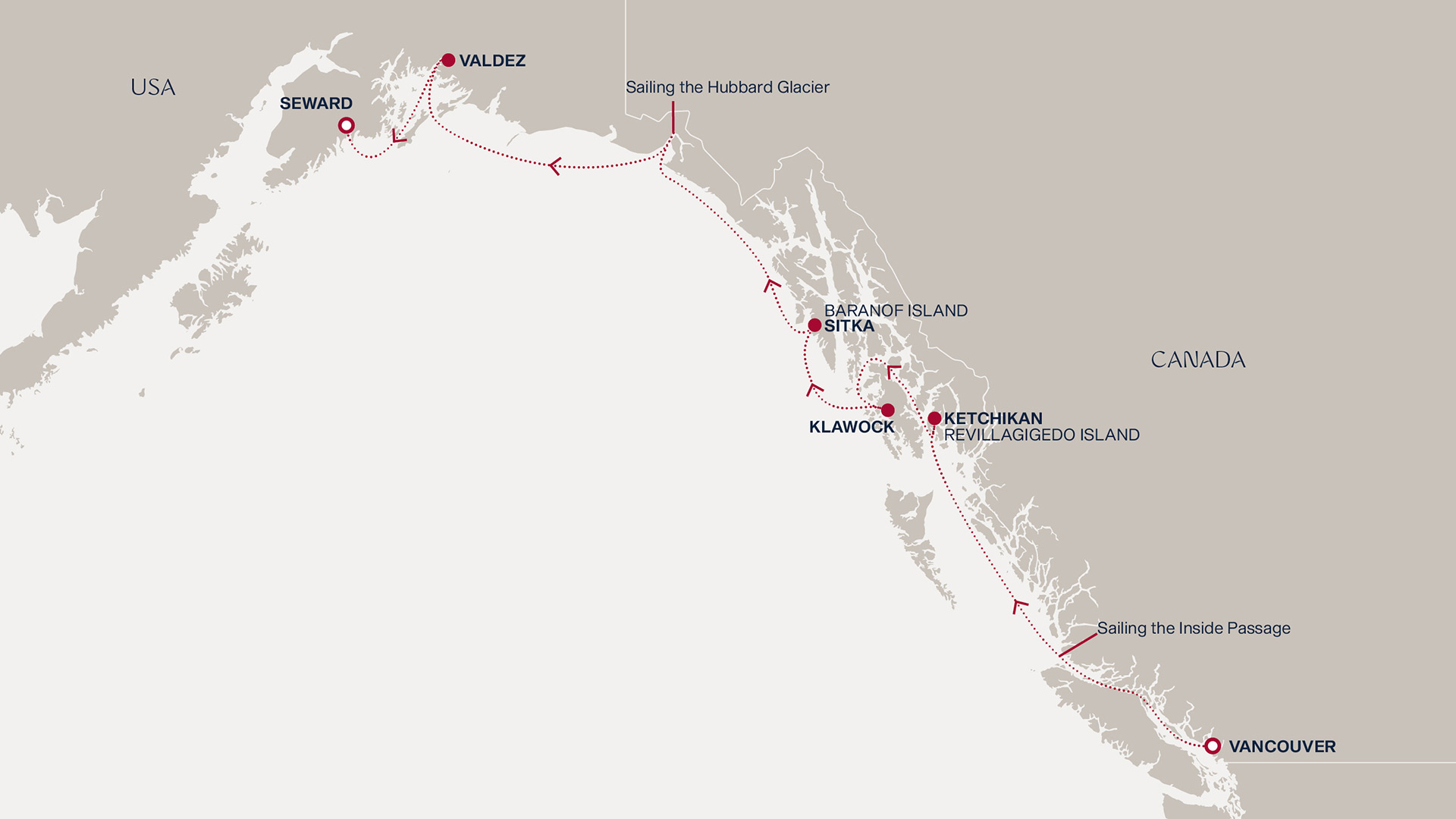 Itinerary map