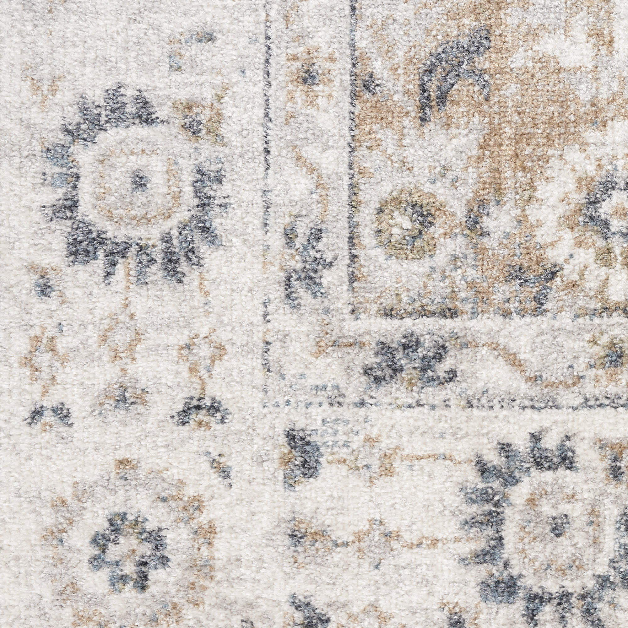 Nourison Astra Machine Washable 6'7" x 9' Silver Taupe Vintage Indoor Rug
