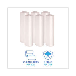 Boardwalk,  HDPE Liner, 45 gal Capacity, 40 in Wide, 46 in High, 19 Microns Thick, Natural