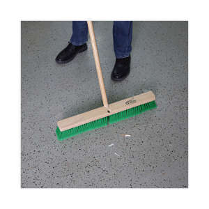 Boardwalk, 24in, Push Broom Head, Polyethylene Bristles, Green