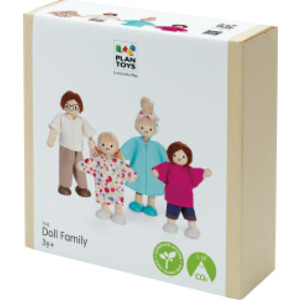 Wooden Doll Family - Light Skin Tone & Brown Hair