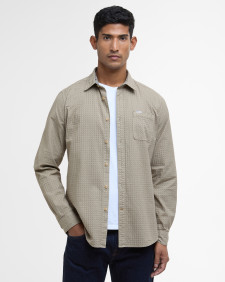 Irvine Textured Tailored Long-Sleeved Shirt Washed Stone