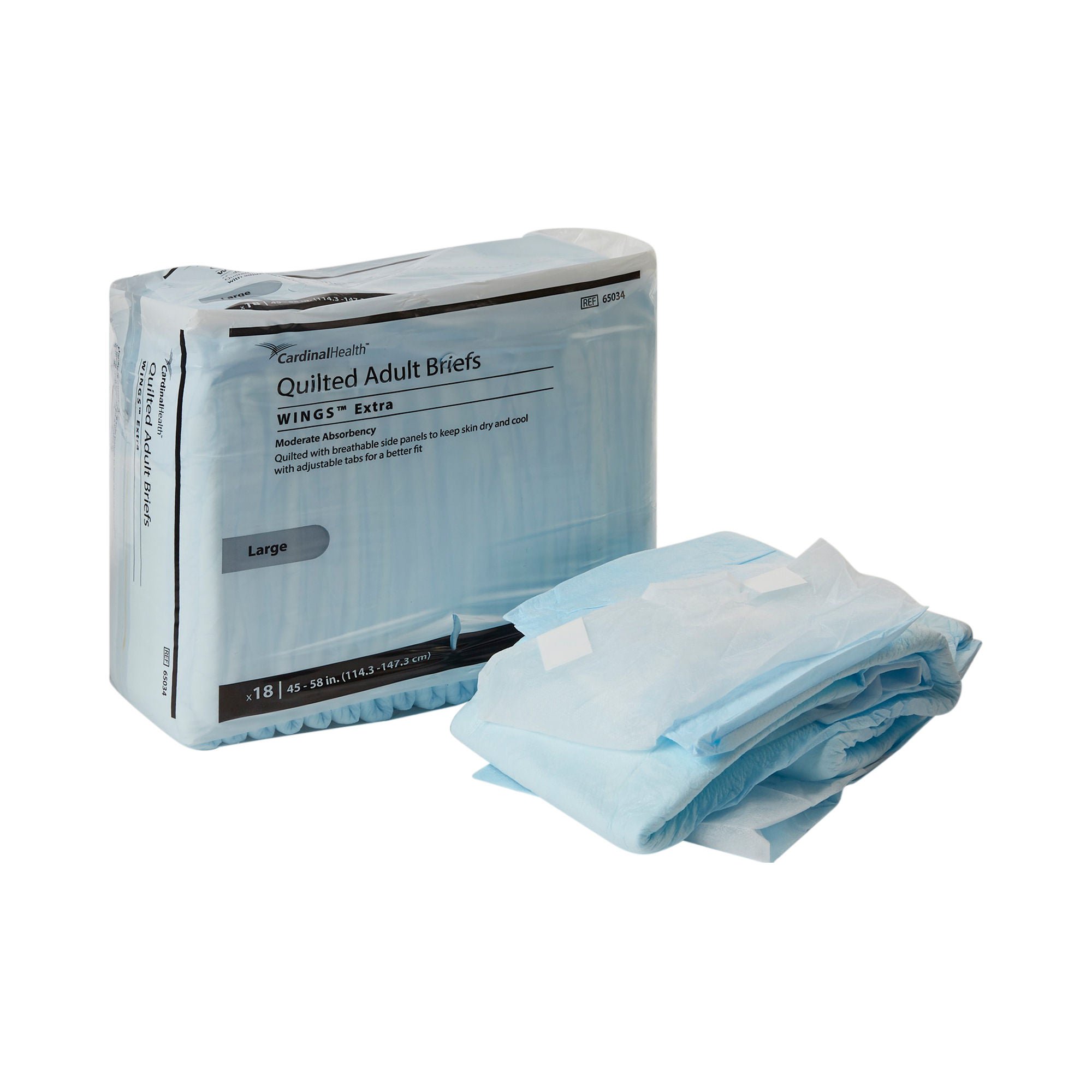 Simplicity Unisex Adult Incontinence Briefs, Moderate Absorbency, Large, Blue