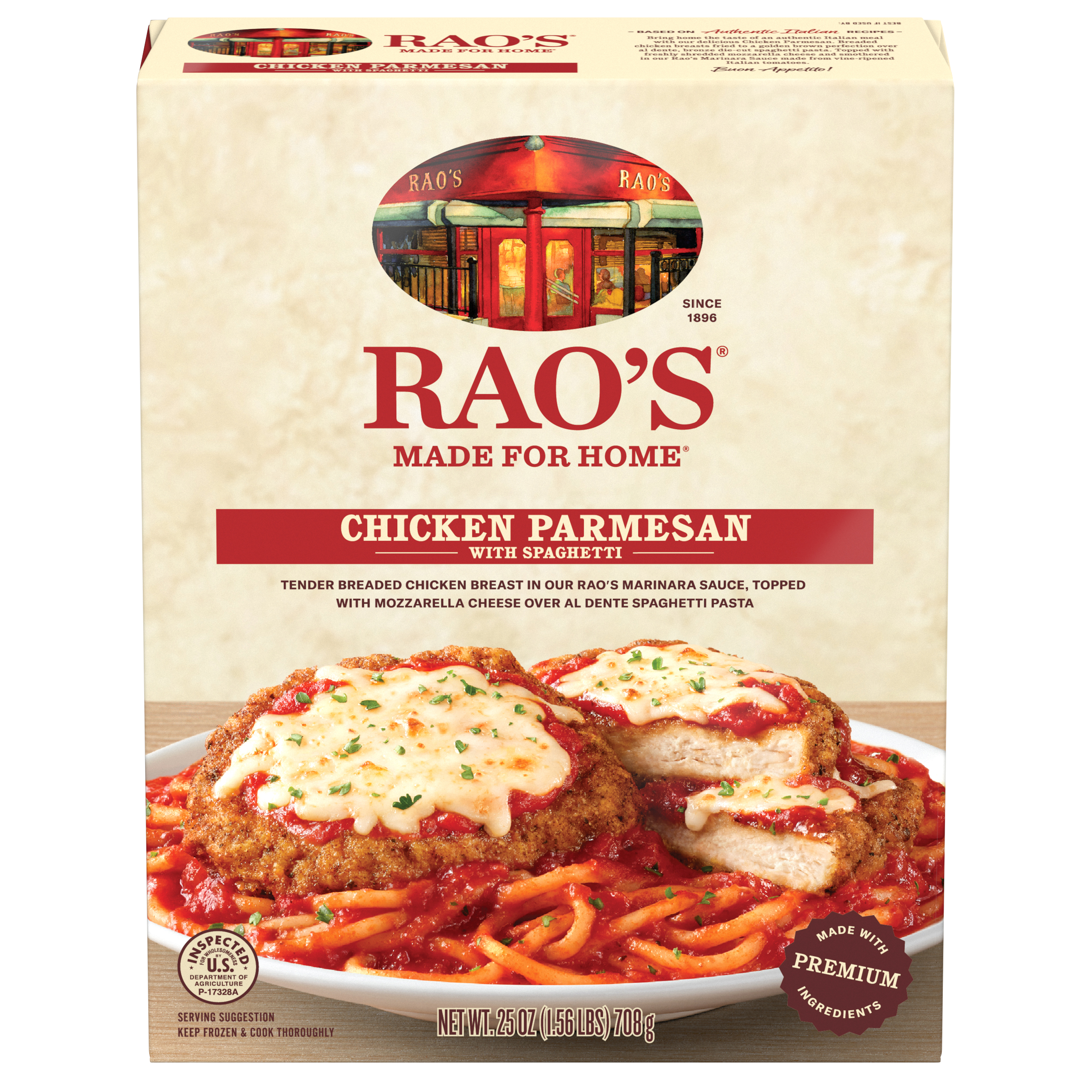 Chicken Parmesan with Spaghetti Frozen Meal, 25 oz - Back Image