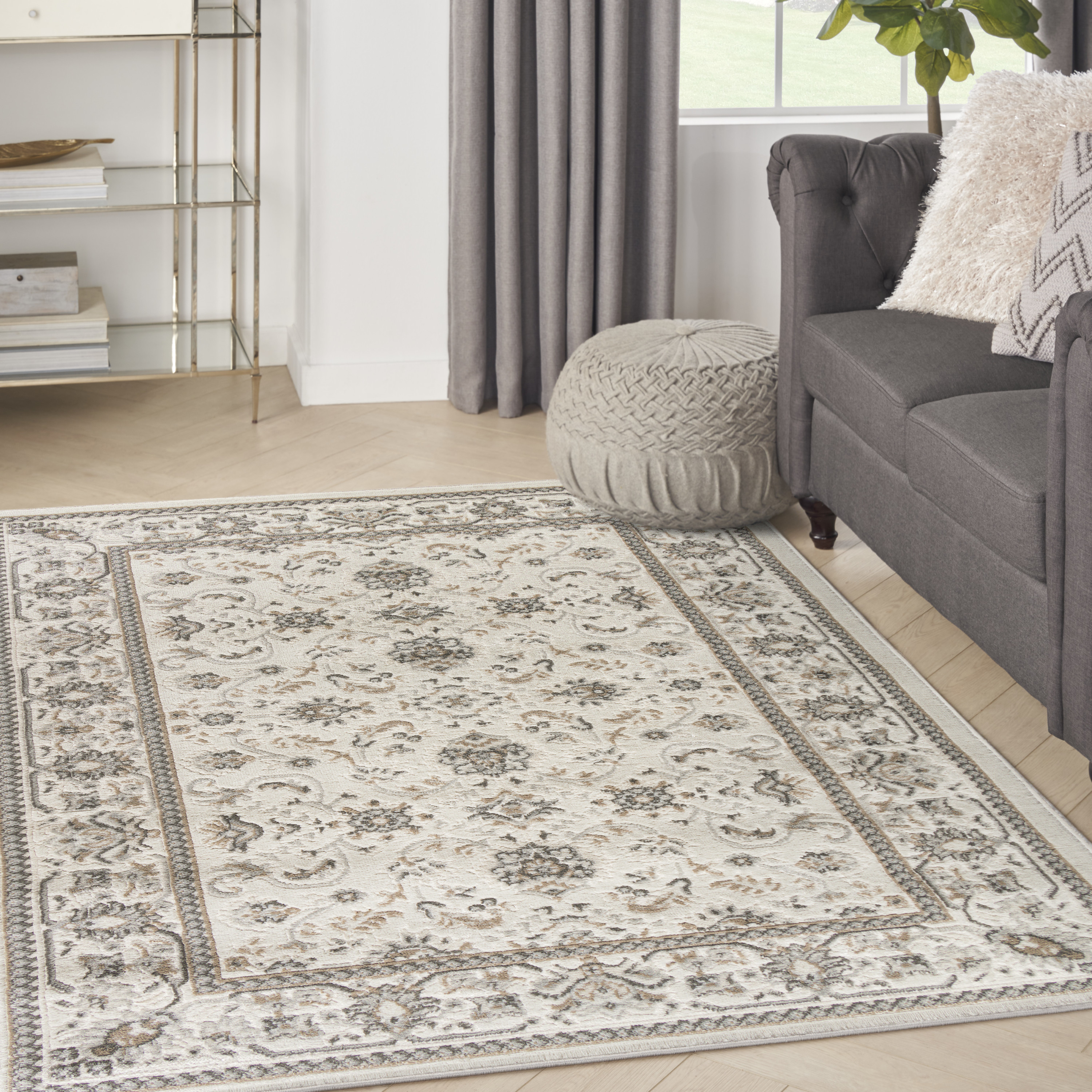 Nourison Serenity Home 3'11" x 5'11" Ivory Mocha Vintage Indoor Rug