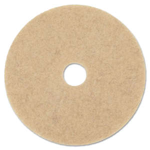 Boardwalk,  Natural Hog Hair Burnishing Round Floor Pad, 17", Tan
