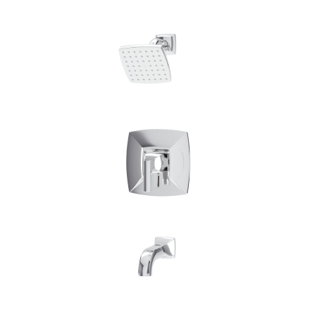 Oak Tub and Shower Trim Kit with VersaFlex Integral Diverter for Test Cap Valve