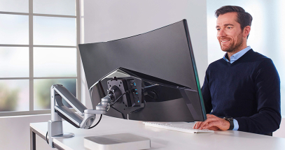 For a custom-fit, easily adjust the monitor height, distance, and angle to improve comfort.