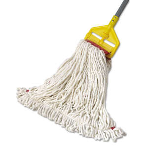 Rubbermaid Commercial, Web Foot, Cotton Looped-End Wet Mop Head with 5" Headband, 24 oz, White