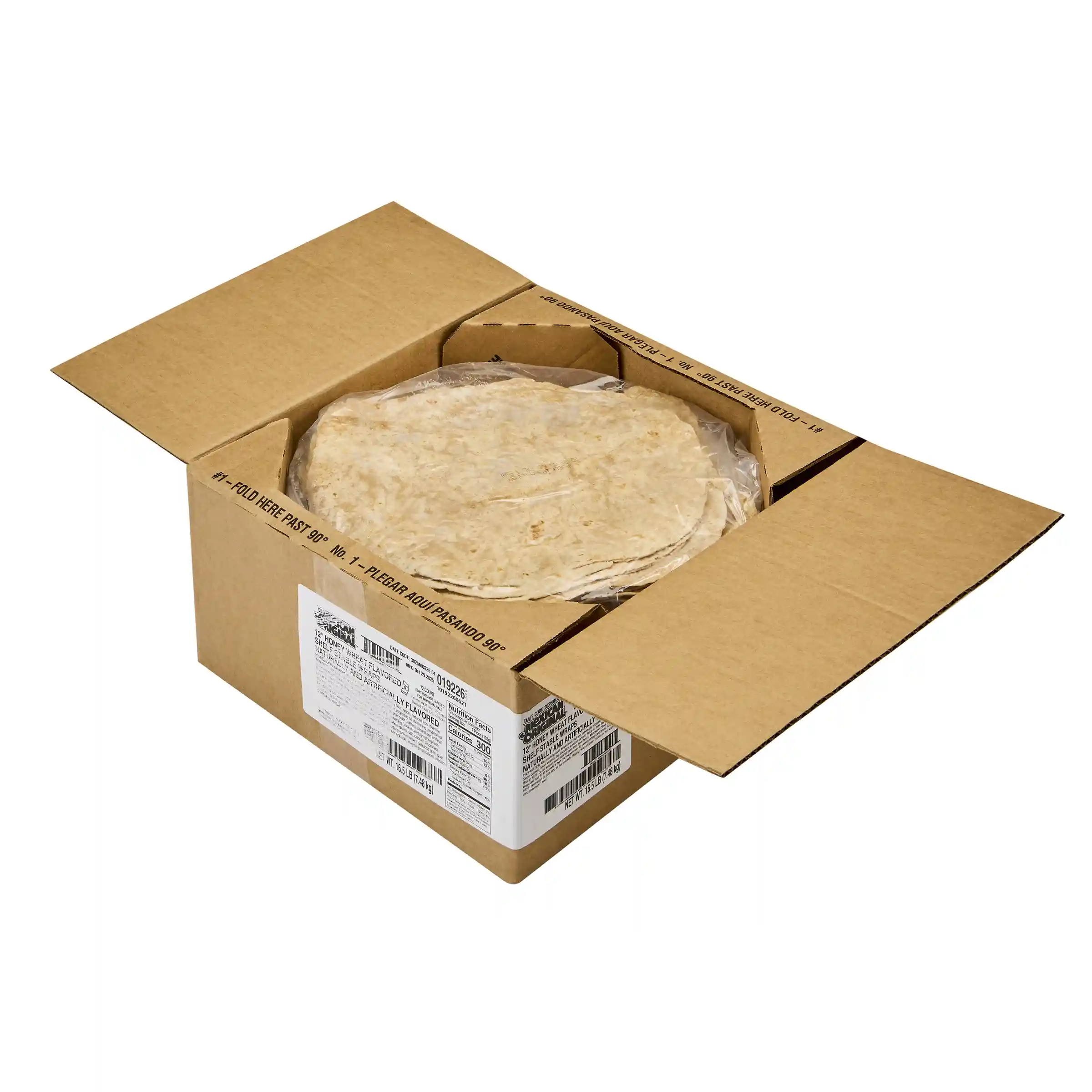 Mexican Original® 12" Honey Wheat Flavored Shelf Stable Wraps_image_5