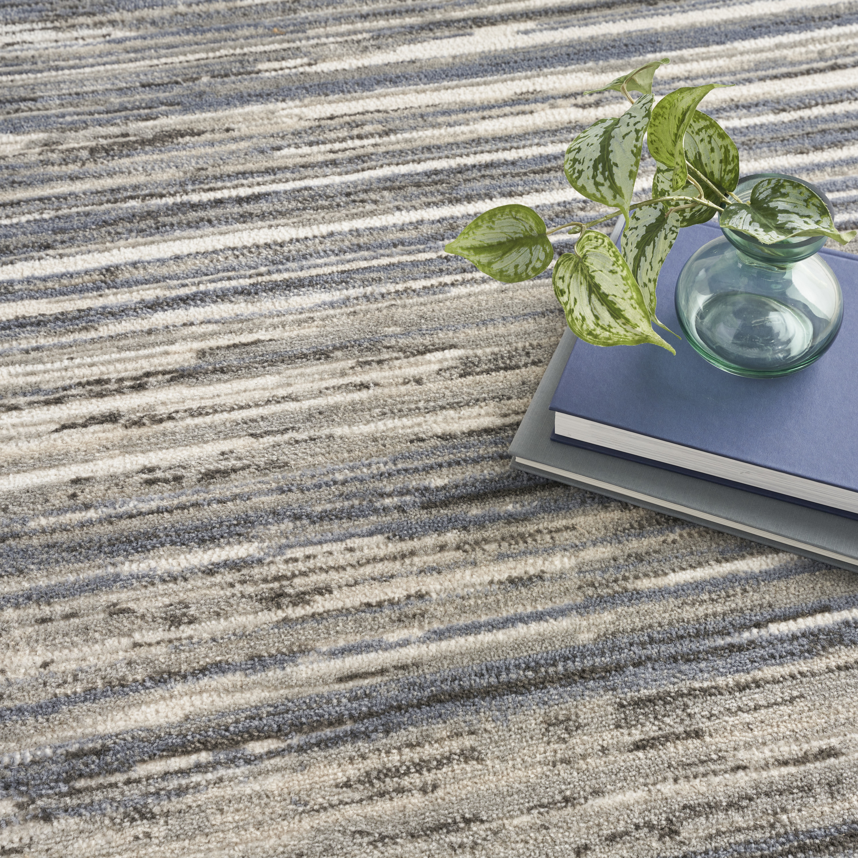 Nourison Serenity Home 9' x 12' Ivory Grey Blue Modern Indoor Rug