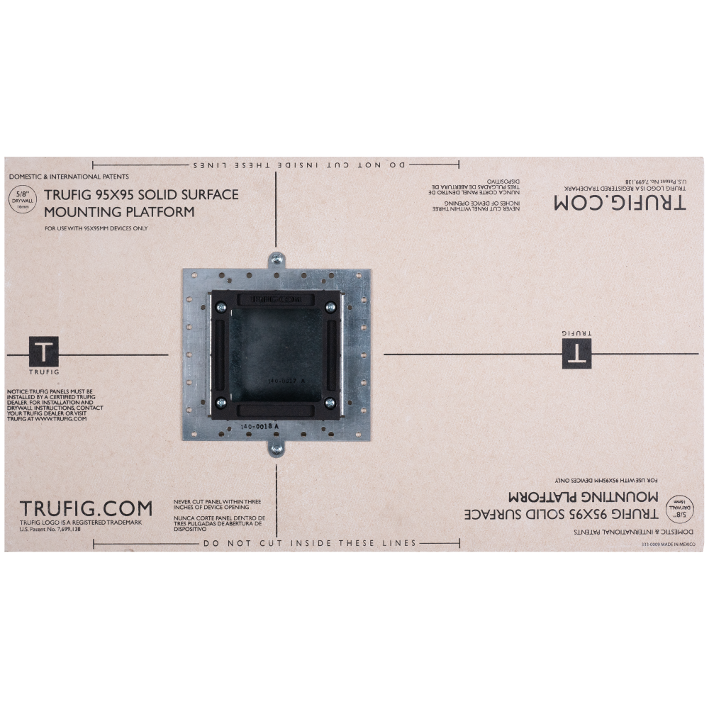 MOUNTING PLATFORM | BLACK NOVA/LUTRON PALLADIOM 1 COLUMN EURO STYLE KEYPAD - SOLID SURFACE 5/8" - USED FOR WOOD, STONE, SOLID SURFACE INSTALLATION