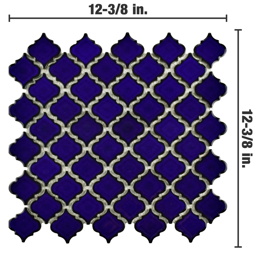 Hudson Tangier Blue Eye 12-3/8 in. x 12-3/8 in. Porcelain Mosaic Tile