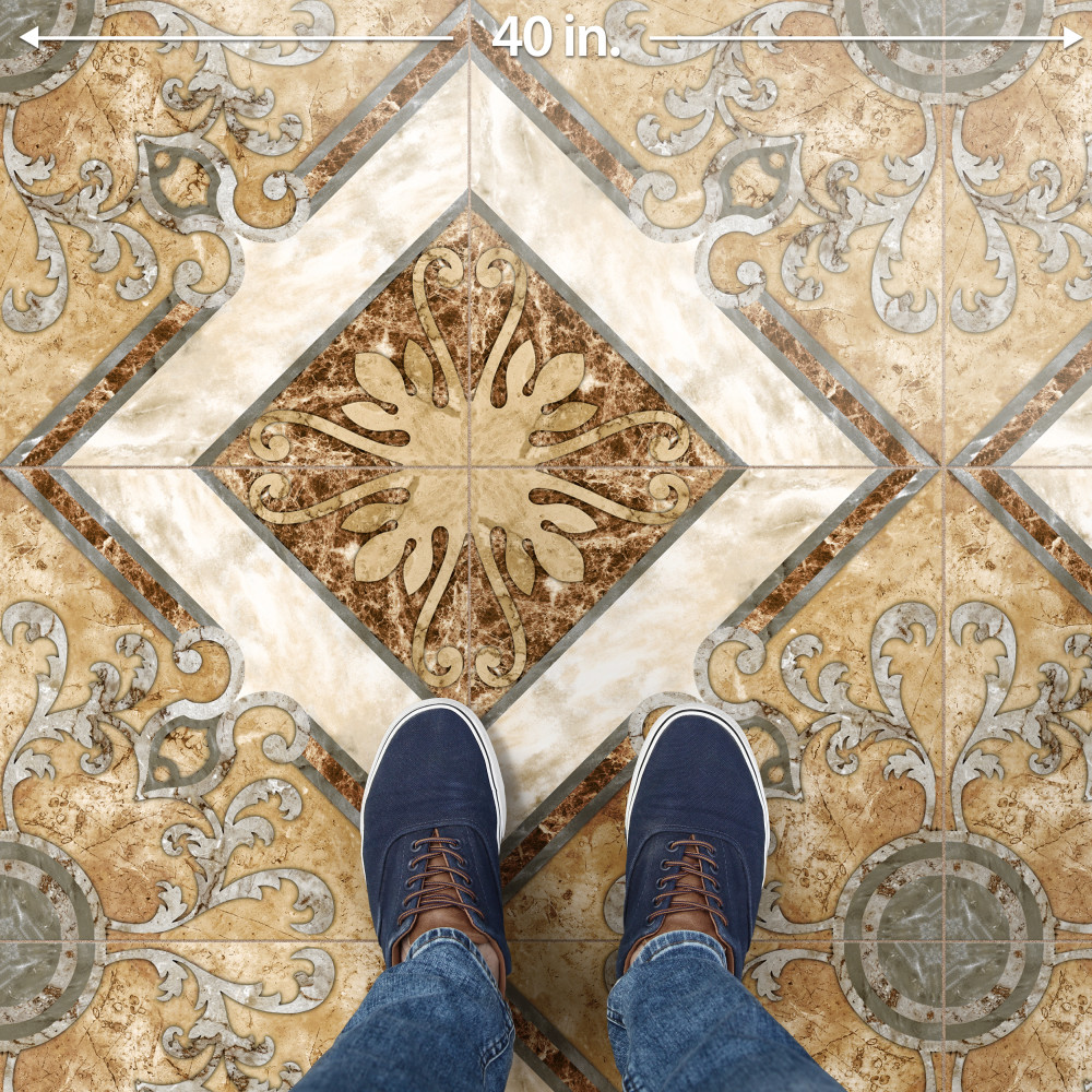 Touba 17-5/8 in. x 17-5/8 in. Ceramic Floor and Wall Tile