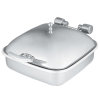 6-quart Intrigue® square stainless steel induction chafer with porcelain food pan