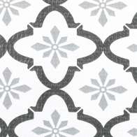 Swatch for Smooth Top® EasyLiner® Brand Shelf Liner - Grey Quatrefloral, 12 in. x 10 ft.