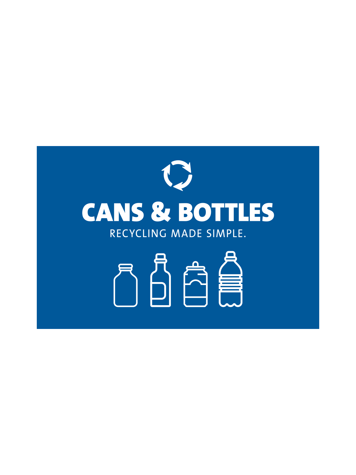EVOLVE – Sign – Cans & Bottles – Blue-White