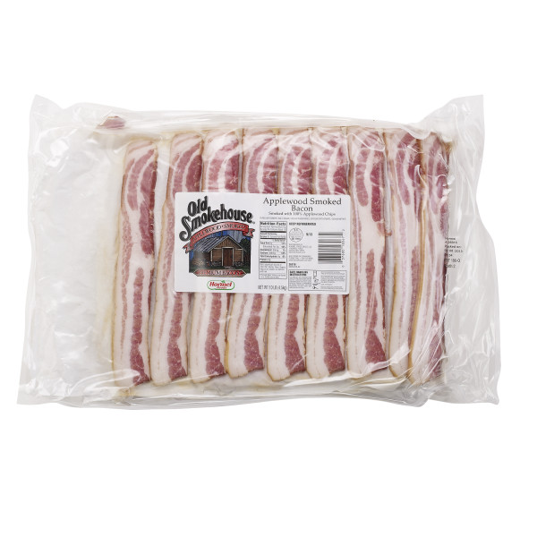 OLD SMOKEHOUSE(r) Bacon, Applewood, 9/13 slice, 2/10 lb . C1CB - Front Center Inner Pack (Hi Res)