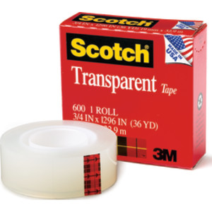 Transparent Tape Refill Roll, 3/4" x 1296"