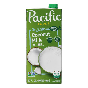 Pacific Foods® Original Organic Coconut Milk, Plant Based Milk, 32 oz Carton (12 Pack)