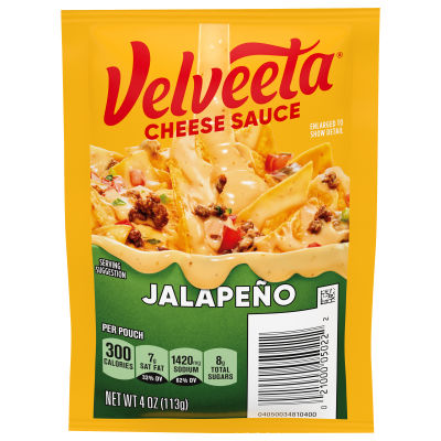 Velveeta Jalapeno Cheese Sauce Pouch, 4 oz Packet