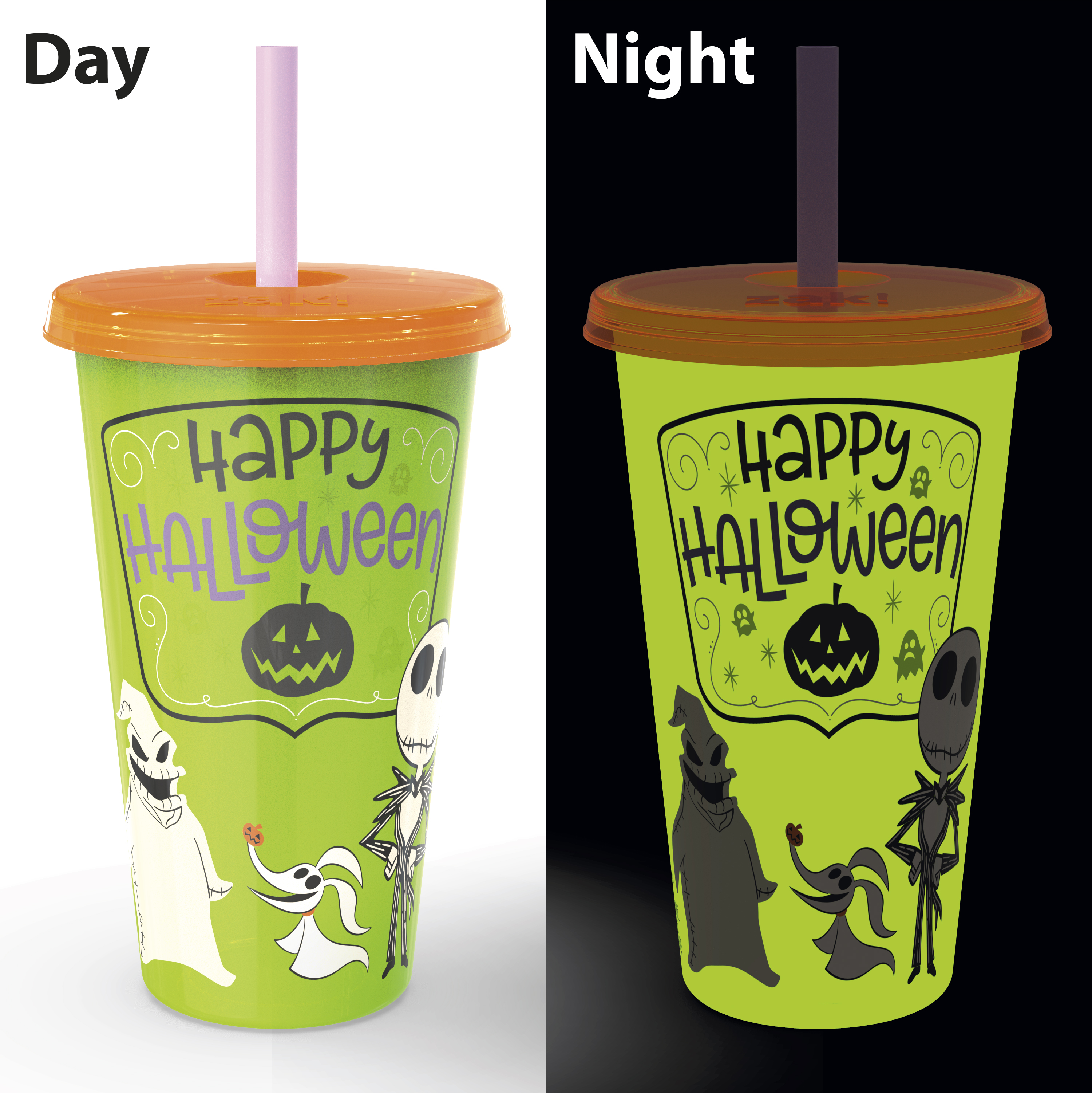 The Nightmare Before Christmas 24 ounce Reusable Plastic Kids Tumbler, Jack Skellington, Oogie Boogie & Zero, 4-piece set slideshow image 5 The Nightmare Before Christmas 24 ounce Reusable Plastic Kids Tumbler, Jack Skellington, Oogie Boogie & Zero, 4-piece set slideshow image 5