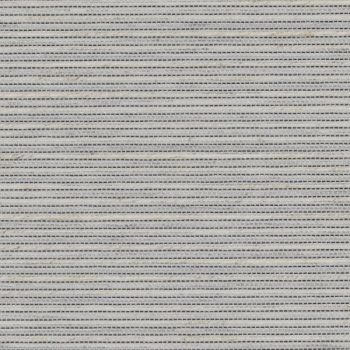Fabric roller blind, fully lowered, beige with evenly spaced thin dashed horizontal stripes; blocking view and softly diffusing light; close-up shows woven texture and subtle shadowing.