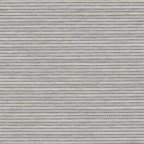 Fabric roller blind, fully lowered, beige with evenly spaced thin dashed horizontal stripes; blocking view and softly diffusing light; close-up shows woven texture and subtle shadowing.