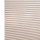 Beige honeycomb cellular blind with horizontal pleats and textured fabric, fully lowered and closed, diffusing light across a neutral, softly lit interior close-up.