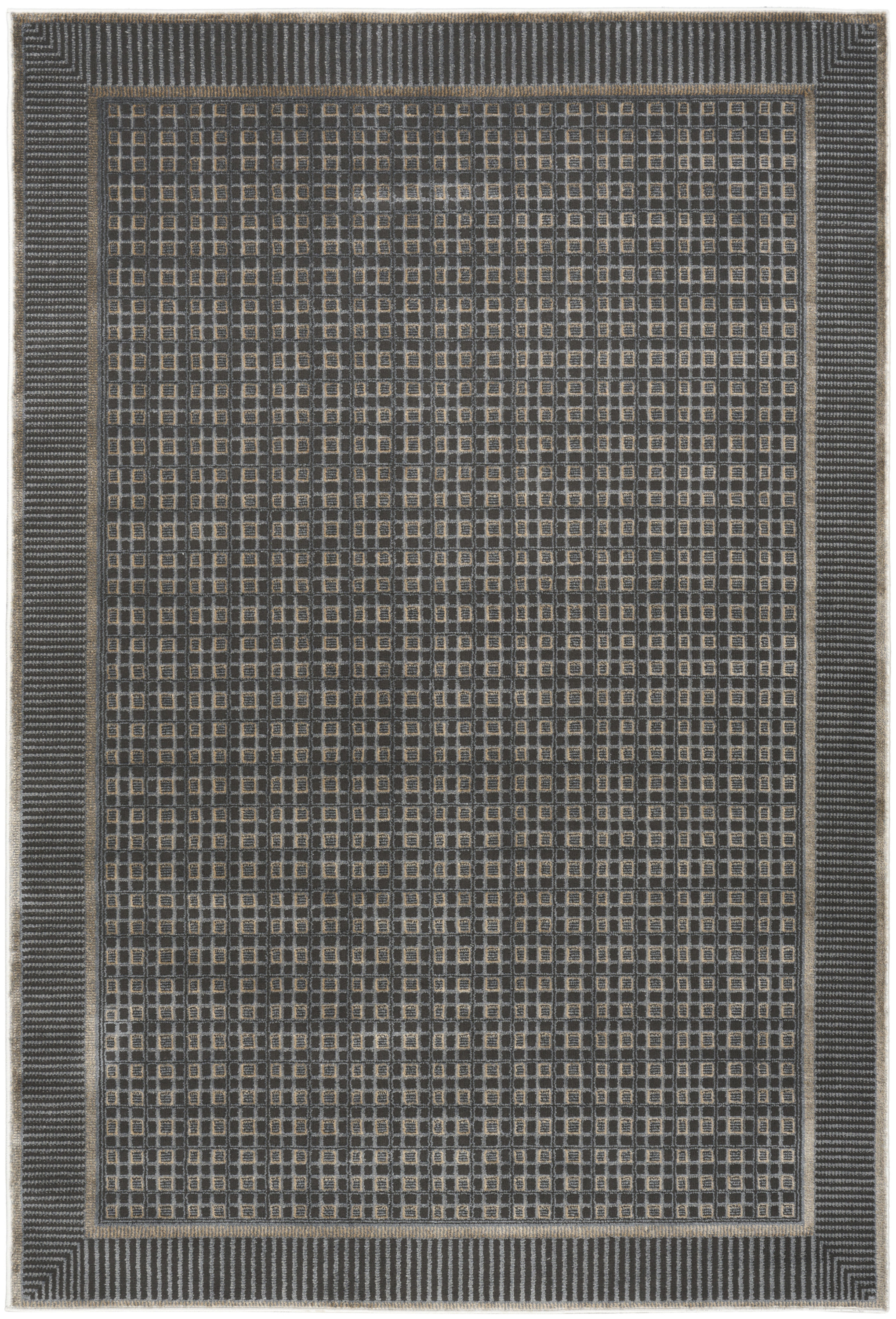 Nourison Nordic 5' x 7' Black Taupe Art Deco Indoor Rug