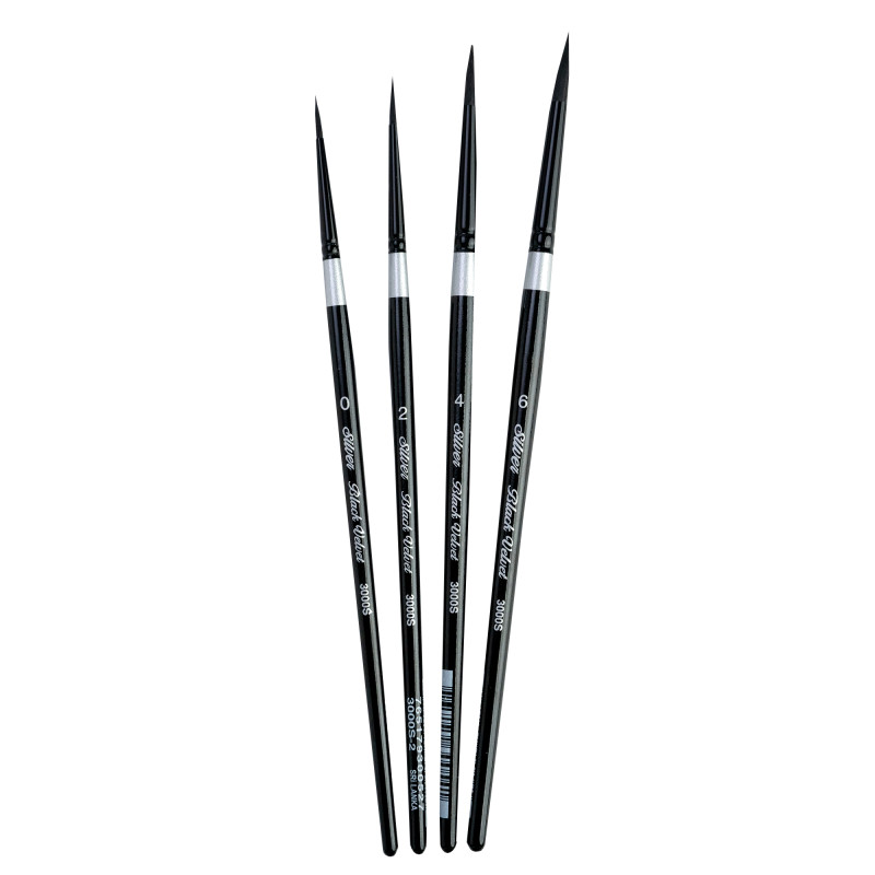 Black Velvet Small Round Brushes, Set of 4