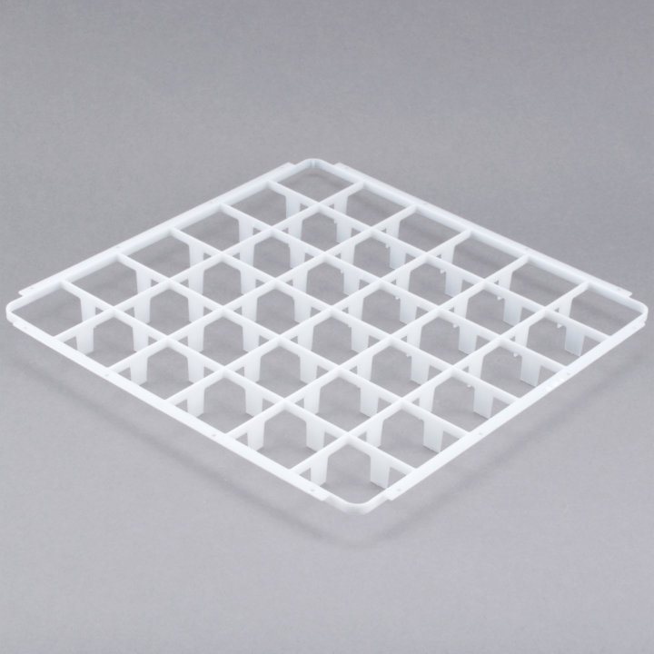 Signature full-size 36-compartment glass rack trim divider in white
