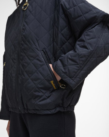Emlyn Quilted Bomber Jacket Black/Ancient