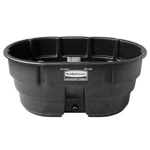 Rubbermaid Commercial, Structural Foam Stock Tank with Oversized Drain Plug, 150 gal, Black