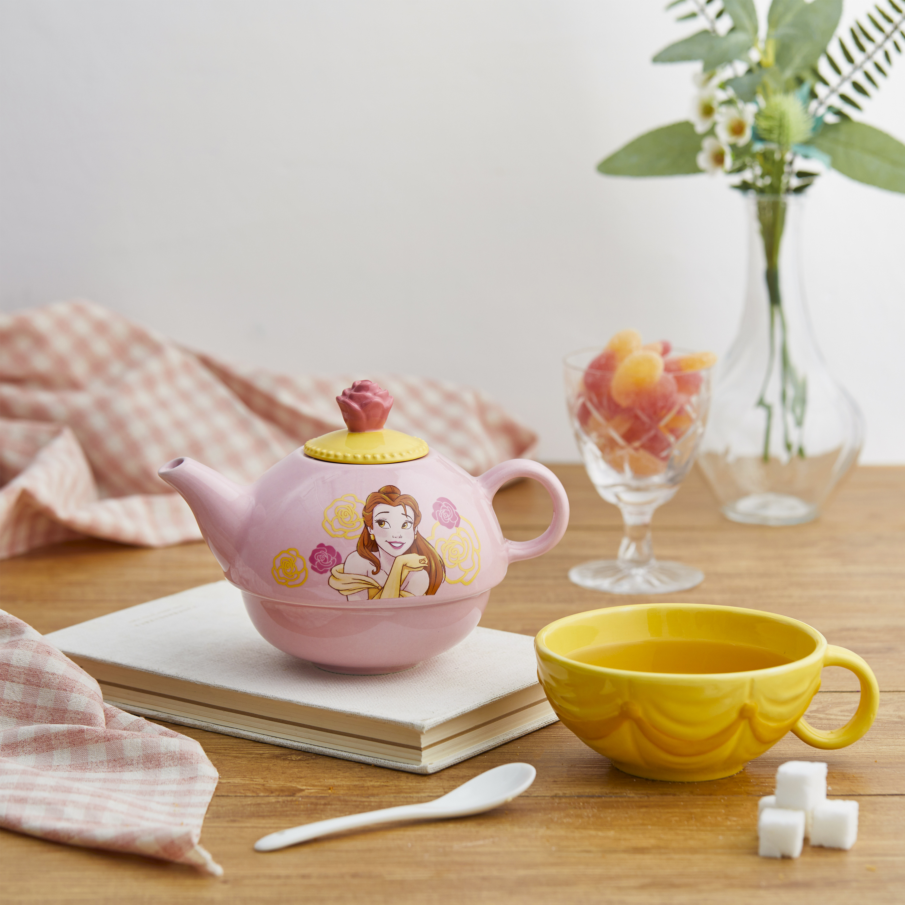 Disney Princess Sculpted Ceramic Tea Set, Princess Belle, 4-piece set slideshow image 5 Disney Princess Sculpted Ceramic Tea Set, Princess Belle, 4-piece set slideshow image 5