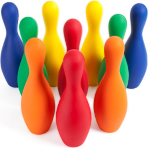 Colored Foam-Coated Bowling Pin Set