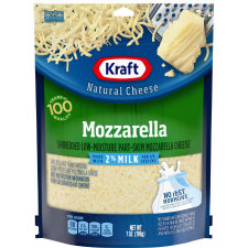 Kraft Mozzarella Shredded Cheese with 2% Milk, 7 oz Bag