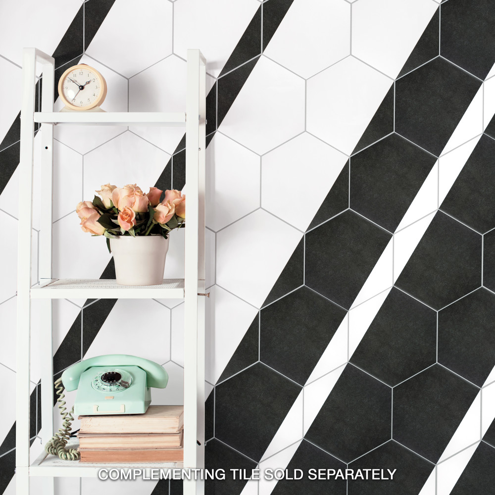 Peak Hex Nero 8.63x9.88 Hexagon Porcelain Floor and Wall Digital Pattern