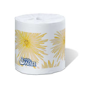 KRU05113, Kruger, White Swan, 1 ply, 4in Bath Tissue