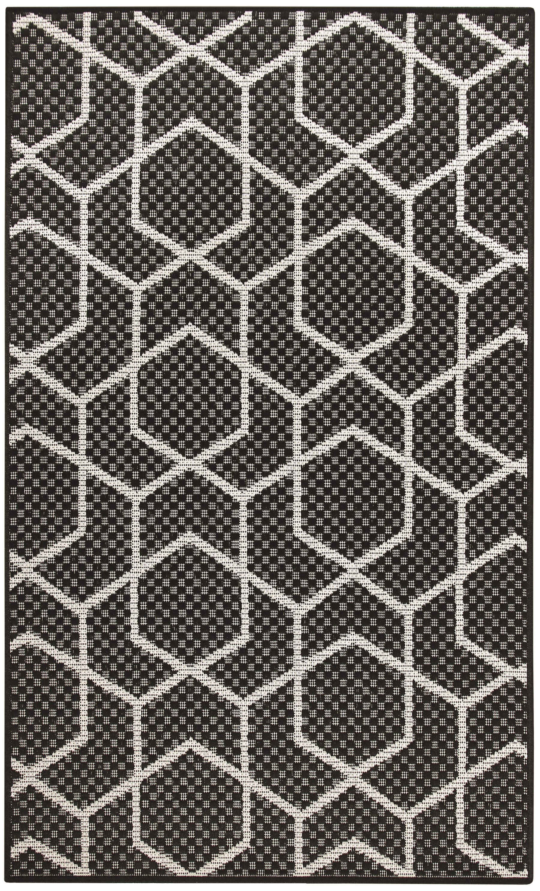 Nourison Horizon Indoor/Outdoor 3' x 5' Black Modern Rug