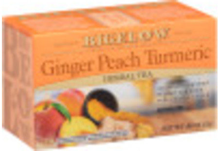 Ginger Peach Turmeric Herbal Tea - Case of 6 boxes - total of 108 teabags