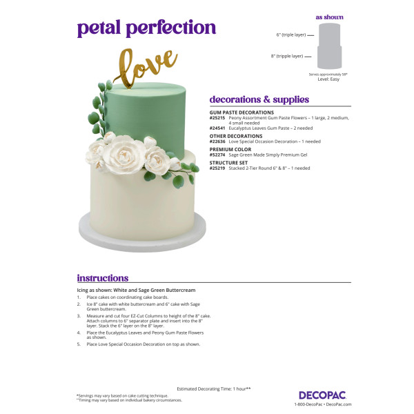 Petal Perfection Cake Decorating Instruction Card