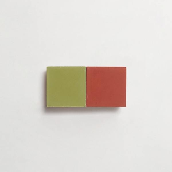 cement: mythology checkerboard | salon | baguette | matte | duo | olive + flame | sample 