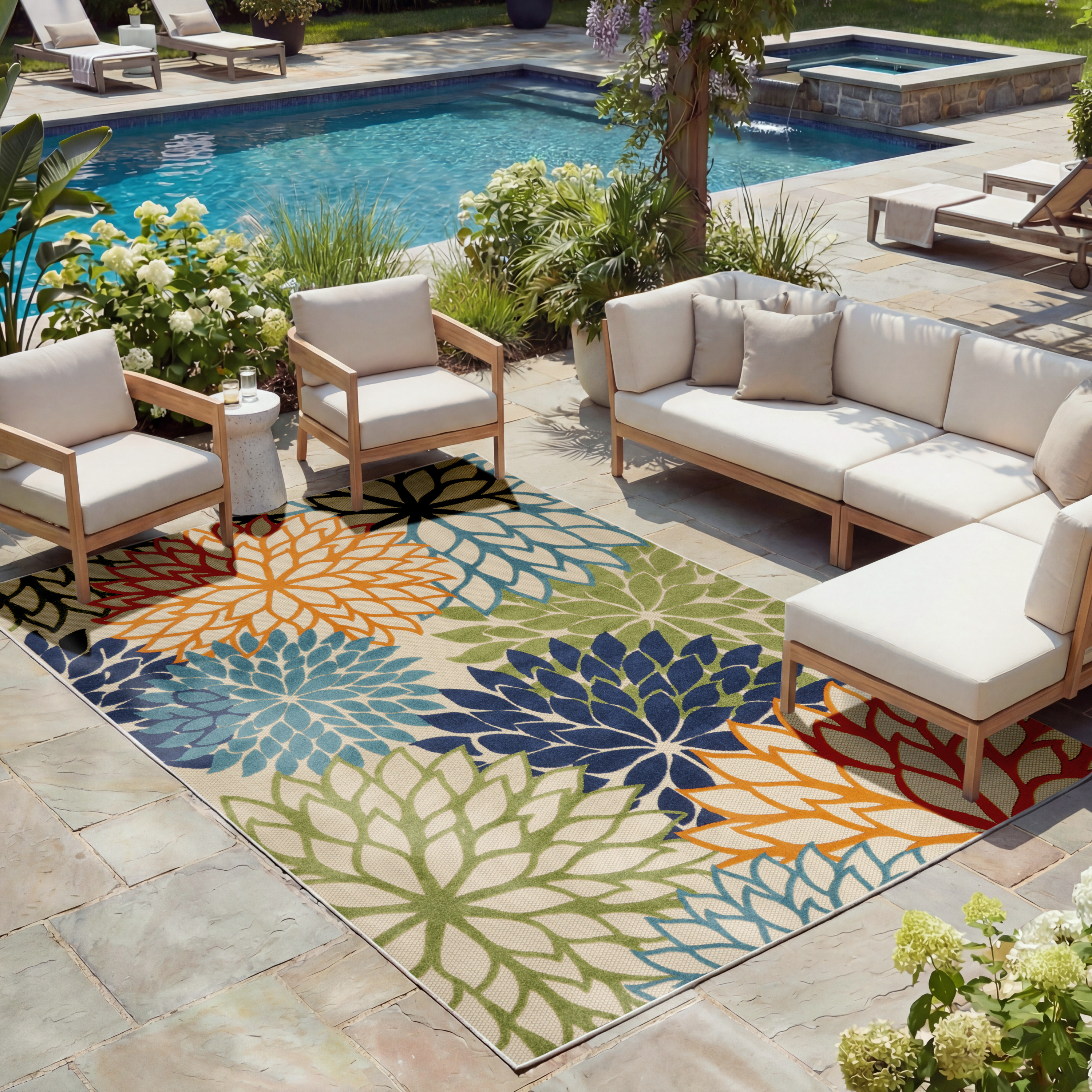 Nourison Aloha 7' x 10' Multicolor Tropical Rug